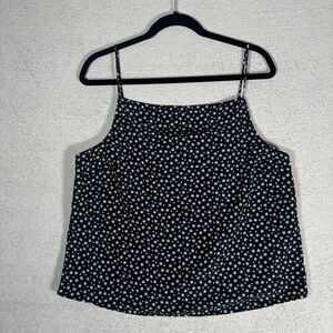 Levi’s Tank Top Women’s Size XL Flower‎ AOP Baby Doll Square Neck Black White